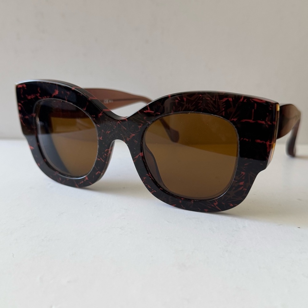 Fendi x Theiry Lasky Black and Red Oversized Women's Sunglasses